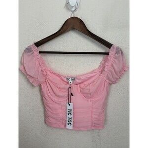 Tic Toc Women's M Pink Corset Crop Top NWT Y2K Feminine coquette balletcore